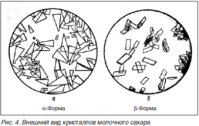 Внешний вид кристаллов молочного сахара